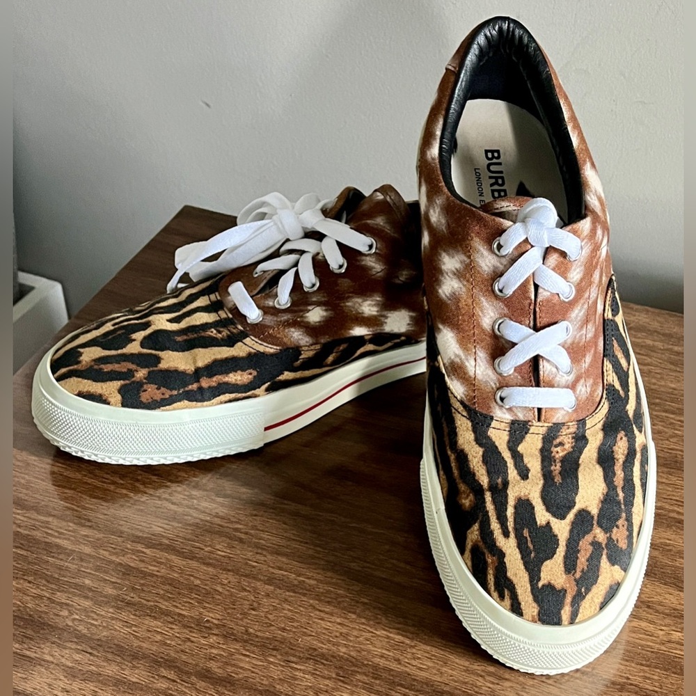 Burberry Men's Leopard Print Sneakers
